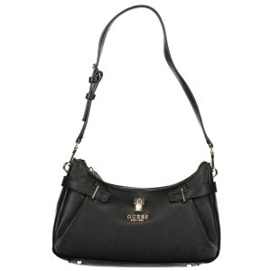Black Polyurethane Women Handbag
