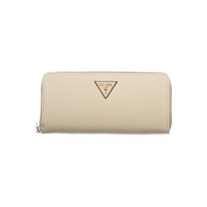 Beige Polyurethane Women Wallet