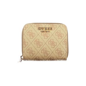 Beige Polyurethane Women Wallet