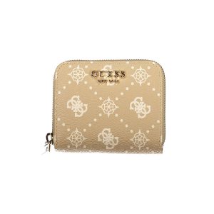 Beige Polyurethane Women Wallet