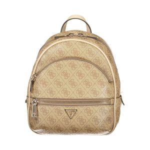 Beige Polyurethane Women Backpack