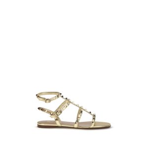 Gold Goatskin Flat Sandals