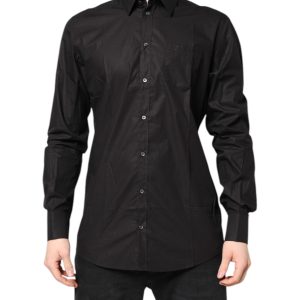 Black GOLD Cotton Collared Formal Dress Shirt