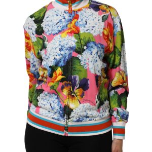 Multicolor Floral Print Zip Cardigan Jacket
