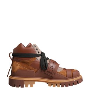 Brown Leather Trekking-Style Men Boots Shoes
