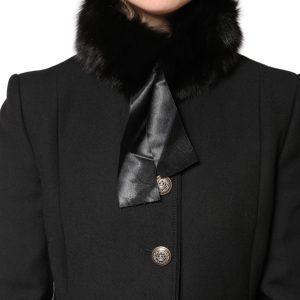 Black Fur Shoulder Collar Wrap Shawl Scarf