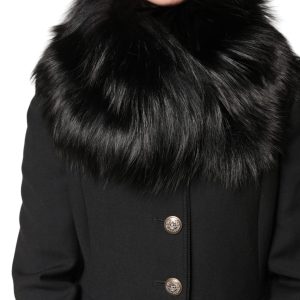 Black Fur Shoulder Collar Wrap Shawl Scarf