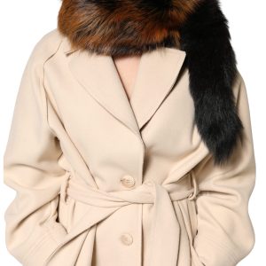 Brown Red Fox Fur Neck Warmer Winter Scarf