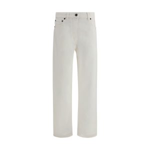 White Cotton Straight-Leg Jeans