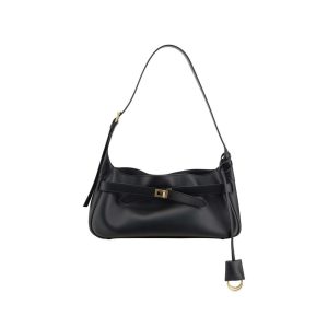 Black Calf Leather Bos Taurus Shoulder Bag