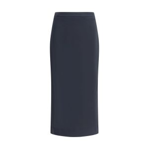Black Viscose Midi Skirt