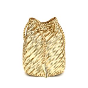 Gold Buffalo Leather Backet Bag