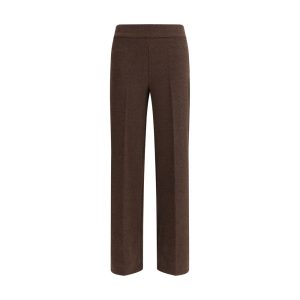 Brown Polyester Casual Pants