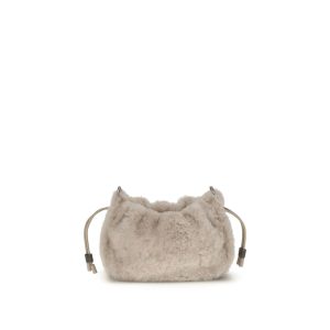 Gray Fur Shoulder Bag