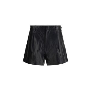 Black Calf Leather Bos Taurus Bermuda Shorts
