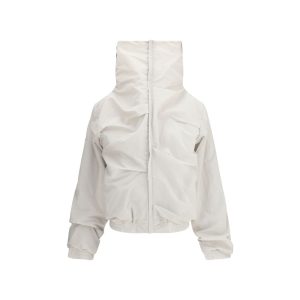 Gray Polyamide Full-Length Jacket