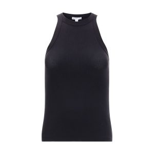 Black Cotton Sleeveles T-Shirt