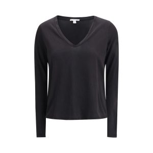 Black Cotton Long Sleeve T-Shirt