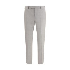 Gray Fleece Wool Dress Pants