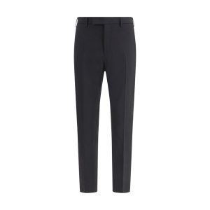 Black Fleece Wool Pants
