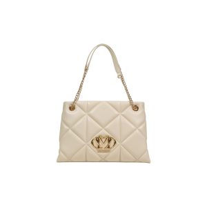 Beige Artificial Leather Handbag