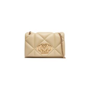 Beige Artificial Leather Handbag