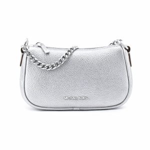 Gray Leather Shoulder Bag