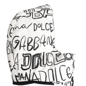 White Logo Print Whole Head Wrap Capello Hat