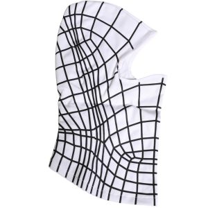 Men White Stripes Nylon Ski Mask Balaclava Hat