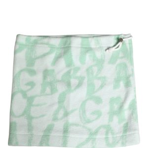 Men White Logo Print Nylon Neck Warmer Hat