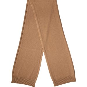 Brown Cashmere Knitted Men Neck Warmer One Size Scarf