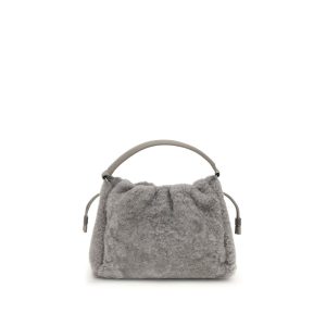 Gray Fur Shoulder Bag