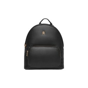 Black Artificial Leather Backpack