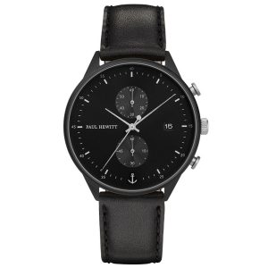 Black Leather Dress Watch