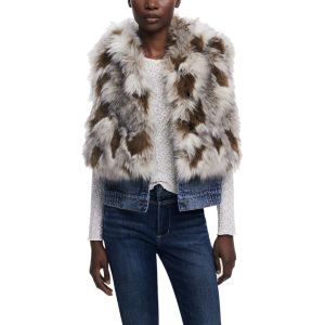 Beige Polyester Sleveless Jacket