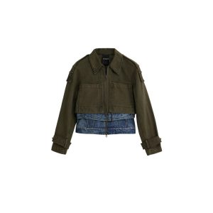 Green Cotton Denim Jacket