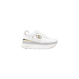 White Artificial Leather Platform Sneakers