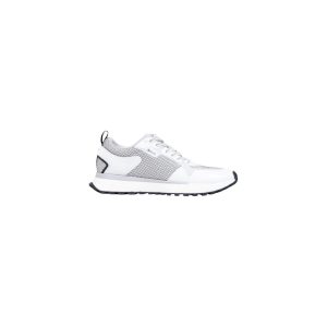 White Polyester Athletic Sneakers
