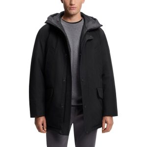 Black Polyester Full-Length Jacket