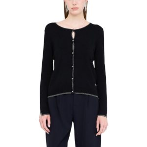 Black Textile Cardigan