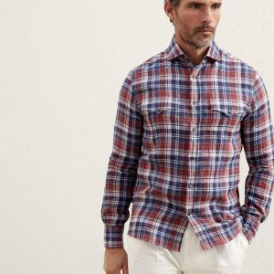 Bicolor Linen Pattern Shirt