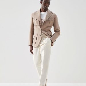 Brown Linen Jackets And Coat