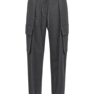 Gray Wool Cargo Pants