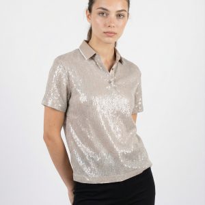 Silver Acetate Polo Shirt