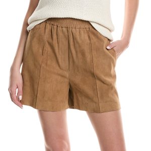 Brown Leather Bermuda Shorts