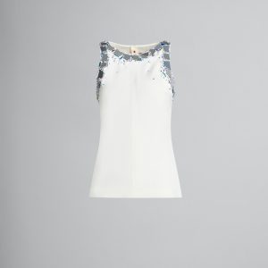 White Fibres Tank Tops