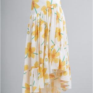 Yellow Fibres Long Skirt