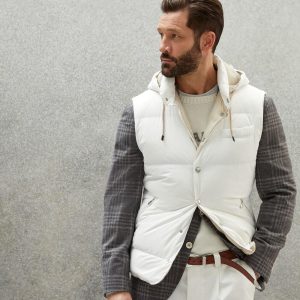 White Polyamide Sleveless Jacket