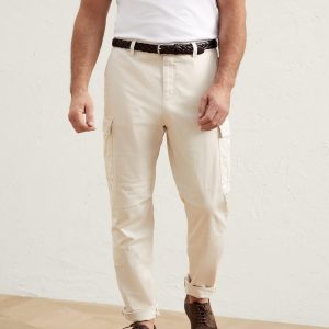 White Cotton Cargo Pants