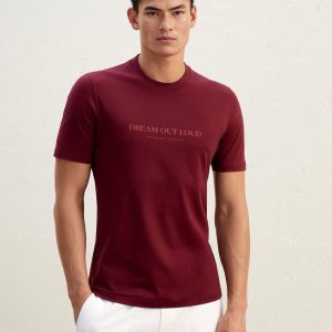 Burgundy Cotton T-Shirt